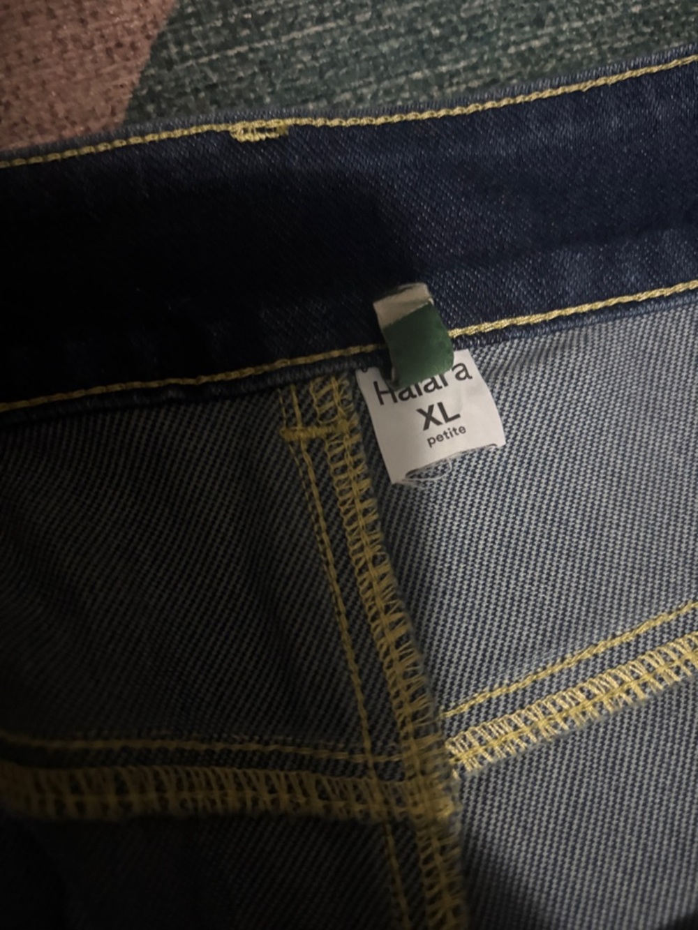 NWOT Halara Asymmetrical Baggy Wide-Leg Dark Blue Women’s Jeans Size XL Petite - Picture 7 of 7